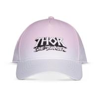 MARVEL COMICS Thor: Love and Thunder Logo Adjustable Cap, Pink/White (BA433182THR)