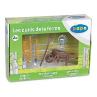 PAPO Farmyard Friends Wheelbarrow and Tools Toy Playset, 3 Years or Above, Multi-colour (51140)