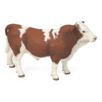 PAPO Farmyard Friends Simmental Bull Toy Figure, 3 Years or Above, Brown/White (51142)