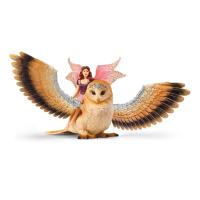 SCHLEICH Bayala Fairy in Flight on Glam-Owl Toy Figure, 5 to 12 Years, Multi-colour (70789)