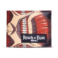 ATTACK ON TITAN Colossus Titan All-over Print and Logo Bi-Fold Wallet, Male, Multi-colour (MW184025ATT)