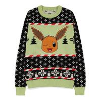 POKEMON Eevee Knitted Christmas Jumper, Male, Large, Multi-colour (KW227234POK-L)