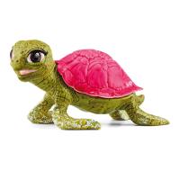 SCHLEICH Bayala Pink Sapphire Turtle Toy Figure, 5 to 12 Years, Green/Pink (70759)