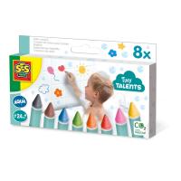 SES CREATIVE Tiny Talents Bath Crayons, 8 Colours, Two Years and Above (13050)