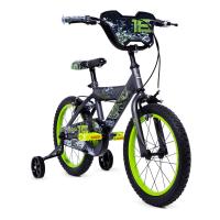 HUFFY Delirium Matte Storm 16-inch Children's Bike, Black/Green (21720W)