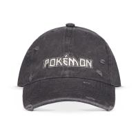 POKEMON Logo Distressed Adjustable Cap, Grey (BA218733POK)