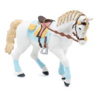 PAPO Horse and Ponies Blue Trendy Rider's Horse Toy Figure, 3 to 8 Years, White (51545)