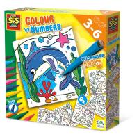 SES CREATIVE Colour By Numbers Triangular Grip Colouring Pens, 3 to 6 Years (14690)