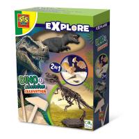 SES CREATIVE Explore T-Rex Dino and Skeleton Excavation 2-in-1, 5 Years and Above (25092)