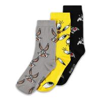 WARNER BROS. Looney Tunes Bugs, Tweety and Sylvester Crew Socks (3-Pack), Unisex, 43/46, Multi-colour (CR845131LNT-43/46)