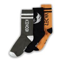 STAR WARS Obi-Wan Kenobi  Jedi Order, Obi-Wan Kenobi and Darth Vader Crew Socks (3-Pack), Male, 43/46, Multi-colour (CR667876OWK-43/46)