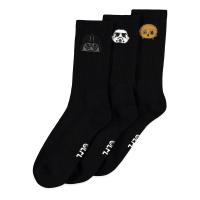 STAR WARS A New Hope Darth Vader, Storm Trooper and Wookie Sport Socks (3-Pack), Unisex, 39/42, Black (SS261045STW-39/42)