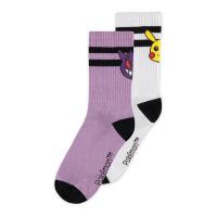 POKEMON Pikachu & Gengar Sport Socks (2-Pack), Unisex, 39/42, Multi-colour (SS020158POK-39/42)