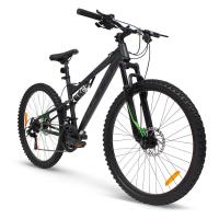 HUFFY Marker 26-Inch Matte Onyx Black Full Suspension 21-Speed Boys and Mens Mountain Bike (26920W)