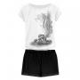SPIRAL Enslaved Angel Pyjamas Set, Adult Female, Small, Black/White (DT195422-S)