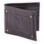 JACK DANIEL'S Bi-fold Leather Patch Wallet with Engraved Classic Logo, Black (LW190215JDS)