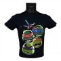 TEENAGE MUTANT NINJA TURTLES (TMNT) Faces T-Shirt, Kid's Boy, 128/134, Years 6 to 8, Navy Blue (TSY06923TNT128)