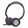 APPROX Foldable Stereo Hi-Fi Headset with Detachable Microphone, 2m, Grey/Purple (APPHS05PP)