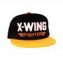 STAR WARS VII The Force Awakens X-Wing Fighter Snapback Baseball Cap, Black/Orange (CD105STW-CP)