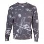 STAR WARS Imperial Fleet TIE Fighters All-Over Print Sublimation Sweater, Male, Extra Extra Large, Dark Grey (SW501022STW-2XL)