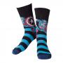 MARVEL COMICS Captain America Striped Blue Crew Socks, Male, 39/42, Black (CR071006MAR-39/42)