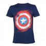 MARVEL COMICS Captain America Swirling Shield T-Shirt, Male, Large, Blue (TS180803MAR-L)
