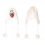 NINTENDO Super Mario Bros. Boo Ghost Face Ski Beanie with Poms, Unisex, White (KC149521NTN)