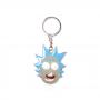 RICK AND MORTY Rick Big Face Pendant Metal Keychain, Blue/Grey (KE081213RMT)