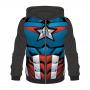 MARVEL COMICS Captain America Outfit Suit Sublimation Full Length Zipper Hoodie, Male, Medium, Multi-colour (HD453531AVG-M)