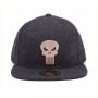 MARVEL COMICS The Punisher Skull Logo Badge Snapback Baseball Cap, Black (SB097534MAR)