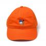 DISNEY Donald Duck Embroidered Face Stone Washed Denim Dad Cap, Orange (BA456701DON)