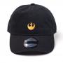 STAR WARS Embroidered Jedi Rebel Logo Stone Washed Denim Dad Cap, Black (BA315452STW)
