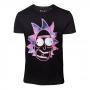 RICK AND MORTY Men's Neon Rick Face T-Shirt, Extra Large, Black (TS583098RMT-XL)