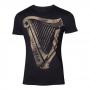 GUINNESS Distressed Harp Logo T-Shirt, Male, Medium, Black (TS133608GNS-M)