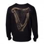 GUINNESS Distressed Harp Logo Sweatshirt, Male, Extra Extra Large, Black (SW724417GNS-2XL)
