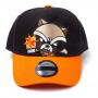 MARVEL COMICS Guardians of the Galaxy Vol.2 Kawaii Embroidered Rocket Racoon Patch Curved Bill Cap, Black/Orange (BA114884MVL)