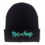 RICK AND MORTY Logo Embroidered Rollup Beanie, Black (KC318158RMT)