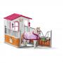 SCHLEICH Horse Club Horse Stall with Lusitano Mare Horse Toy Figure (42368)
