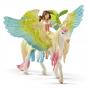 SCHLEICH Bayala Fairy Surah with Glitter Pegasus Toy Figure (70566)
