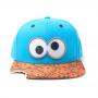 SESAME STREET Cookie Monster Eyes with Cookie Bite Snapback Baseball Cap, Unisex, Blue/Pattern (SB090601SES)