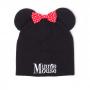DISNEY Minnie Mouse Beanie with Ears and Pink Bow, Unisex, Black (KC352803MIN)