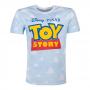 DISNEY Toy Story 4 Logo with All-over Clouds T-Shirt, Male, Small, Blue (TS318030TOY-S)