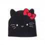 HELLO KITTY Face Shaped with Ears Cuffless Beanie, Unisex, Black (KC643874HKT)