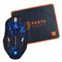 WASDKEYS M200 2500dpi Laser Gaming Mouse & P100 Penta eSports Edition Gaming Mousepad, Black/Orange (M200/P100)