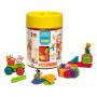 FAUJAS Seek'O Blocks Children's Building Blocks Farm Barrel with 5 Characters, 100pcs, Ages Two Years and Above, Unisex, Multi-colour (BA4004)