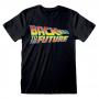 UNIVERSAL Back to the Future Vintage Logo T-Shirt, Unisex, Large, Black (BTF00030TSBLL)