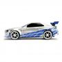 FAST & FURIOUS 2 Fast 2 Furious Brian's Nissan Skyline GT-R BNR34 Remote Control Toy Sports Car, Unisex, 1:24 Scale, 6 Years or Above, Silver/Blue (253203018)