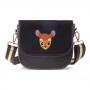 DISNEY Bambi Face Small Flap Shoulder Bag, Female, Black (LB807138BAM)
