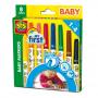 SES CREATIVE Children's My First Baby Markers Set, 8 Colours, Unisex, 1 to 4 Years, Multi-colour (00299)