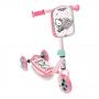 HELLO KITTY Club Children's Three Wheel Tri-Scooter with Removable Bag, Girl, Ages Two to Five Years, Pink/White (OHKY113-2)